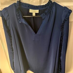 Women's Blue Ruffle Top